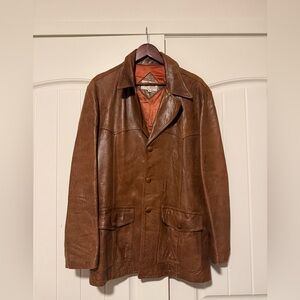 Remy Leather Tan Coat Jacket